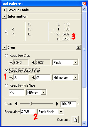 palette d'outils